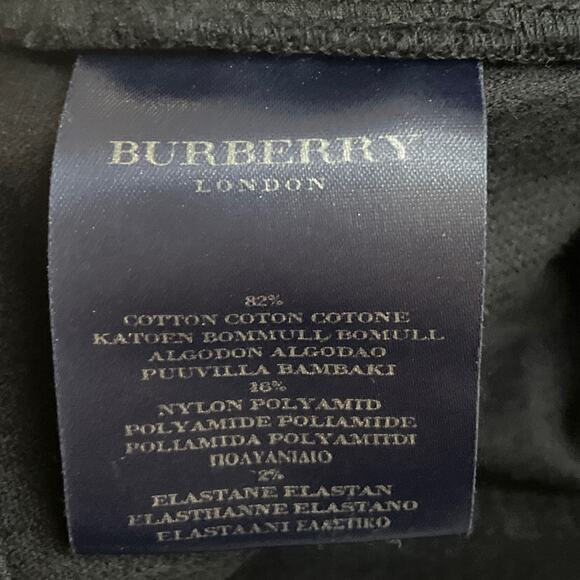 Burberry Corduroy Pants Black Nova Check Side Stripe Size 6 - Picture 11 of 12